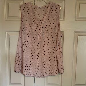 Maurices Blush Polka Dot Sleeveless Blouse